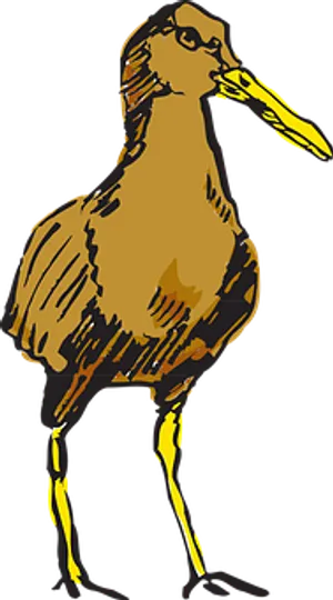 Stylized Brown Bird Illustration PNG Image