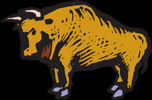 Stylized Brown Bull Illustration PNG image with transparent background