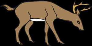 Stylized Brown Deer Illustration PNG image with transparent background