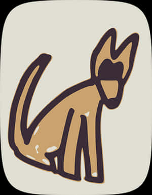 Stylized Brown Dog Illustration PNG image with transparent background