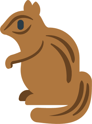 Stylized Brown Squirrel Graphic PNG image with transparent background