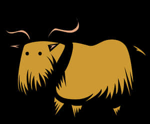 Stylized Brown Yak Illustration PNG image with transparent background
