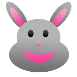 Stylized Bunny Emoji Graphic PNG Image