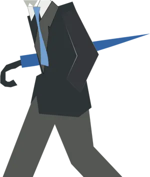 Stylized Businessman Walking PNG Image