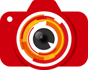Stylized Camera Lens Graphic PNG with transparent background