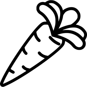 Stylized Carrot Outline Graphic PNG image with transparent background