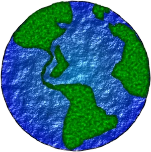 Stylized Cartoon Earth Texture PNG Image