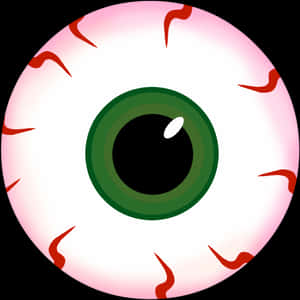 Stylized Cartoon Eyeball PNG image with transparent background