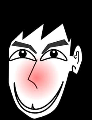 Stylized Cartoon Face Illustration PNG with transparent background