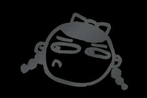 Stylized Cartoon Face Outline PNG image with transparent background