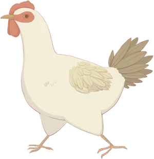 Stylized Cartoon Hen Illustration PNG Image