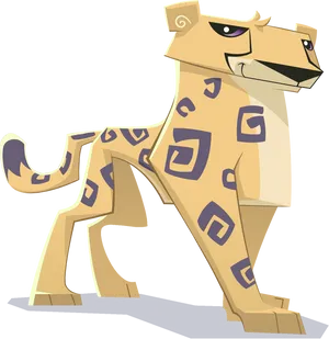 Stylized Cartoon Leopard Character PNG Image