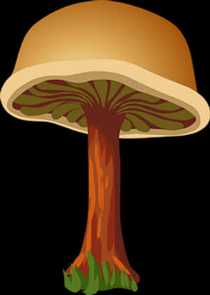 Stylized Cartoon Mushroom PNG image with transparent background