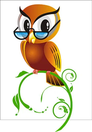 Stylized Cartoon Owlwith Glasses PNG Image