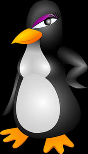 Stylized Cartoon Penguin PNG with transparent background
