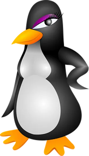 Stylized Cartoon Penguin PNG Image