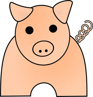 Stylized Cartoon Pig Illustration PNG Image