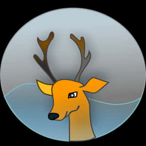 Stylized Cartoon Reindeer Portrait PNG image with transparent background