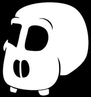 Stylized Cartoon Skull Graphic PNG image with transparent background