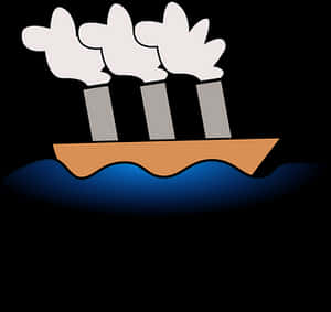 Stylized Cartoon Steamship Vector PNG image with transparent background