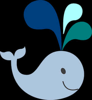 Stylized Cartoon Whale Illustration PNG with transparent background