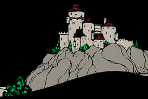 Stylized Castle Illustration PNG image with transparent background