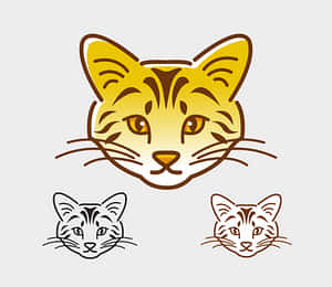 Stylized Cat Face Illustrations PNG image with transparent background