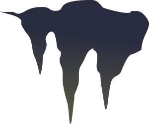 Stylized Cave Icicles Silhouette PNG Image