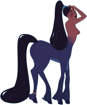 Stylized Centaur Woman Illustration PNG Image