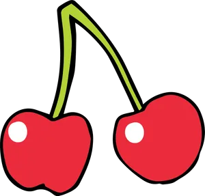 Stylized Cherry Illustration PNG Image