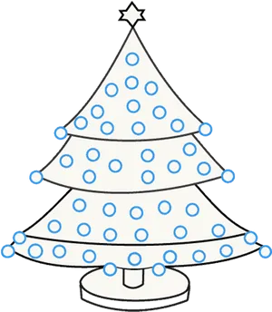 Stylized Christmas Tree Drawing PNG Image