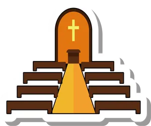 Stylized Church Entrance Clipart PNG Image