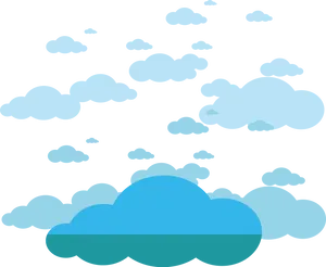 Stylized Cloudson Dark Background PNG Image