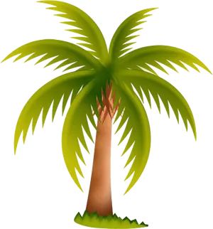 Stylized Coconut Tree Illustration PNG Image