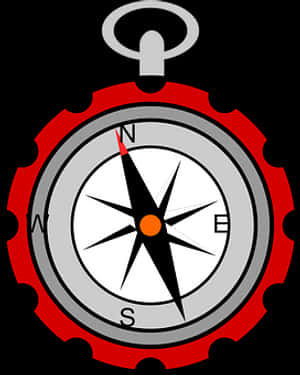 Stylized Compass Gear Design PNG image with transparent background