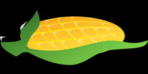 Stylized Corn Cob Illustration PNG image with transparent background