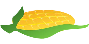 Stylized Corn Cob Illustration PNG Image