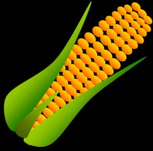 Stylized Corn Cob Illustration PNG image with transparent background