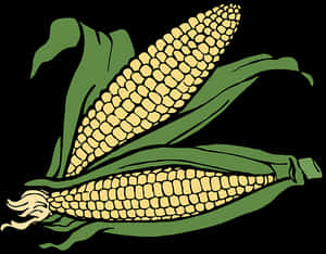 Stylized Corn Illustration PNG image with transparent background