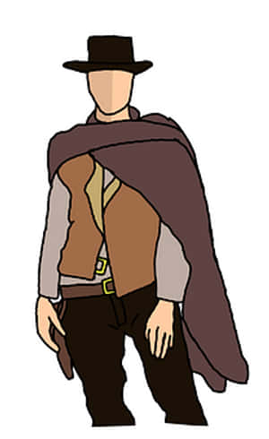 Stylized Cowboy Illustration PNG image with transparent background