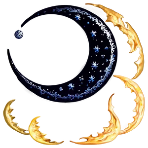 Stylized Crescent Moon Png 06252024 PNG Image