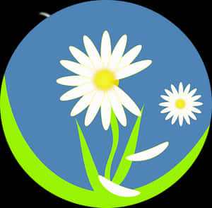 Stylized Daisy Graphic PNG with transparent background