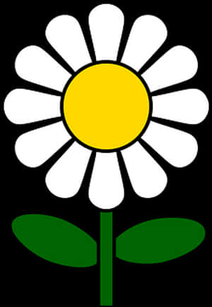 Stylized Daisy Graphic PNG with transparent background