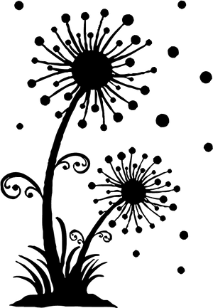Dandelion Clipart Flower Side - Dandelion Clipart Black And White, HD Png Download PNG