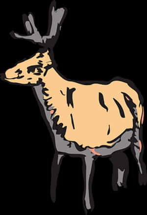 Stylized Deer Illustration PNG image with transparent background