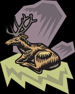 Stylized Deer Illustration PNG image with transparent background