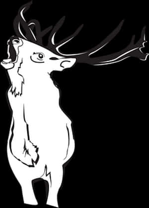 Stylized Deer Silhouette PNG image with transparent background