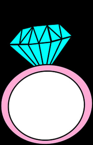 Stylized Diamond Ring Illustration PNG image with transparent background