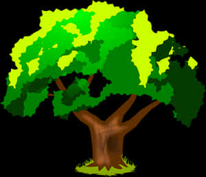 Stylized Digital Art Tree PNG image with transparent background