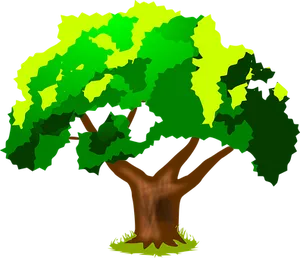 Stylized Digital Art Tree PNG Image